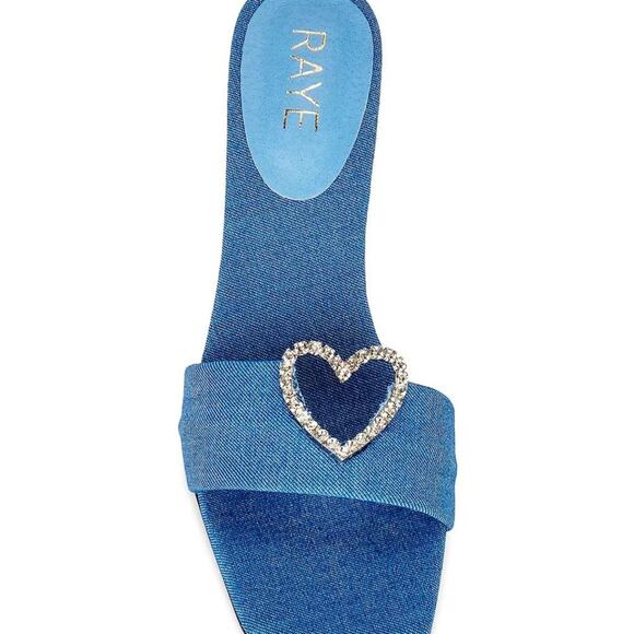 RAYE Hearts Heel in Blue | SLIGHTLY USED - Picture 1 of 6
